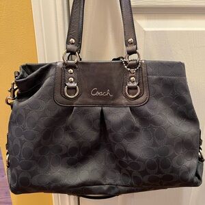 Coach Navy Blue Signature Satchel Bag!!